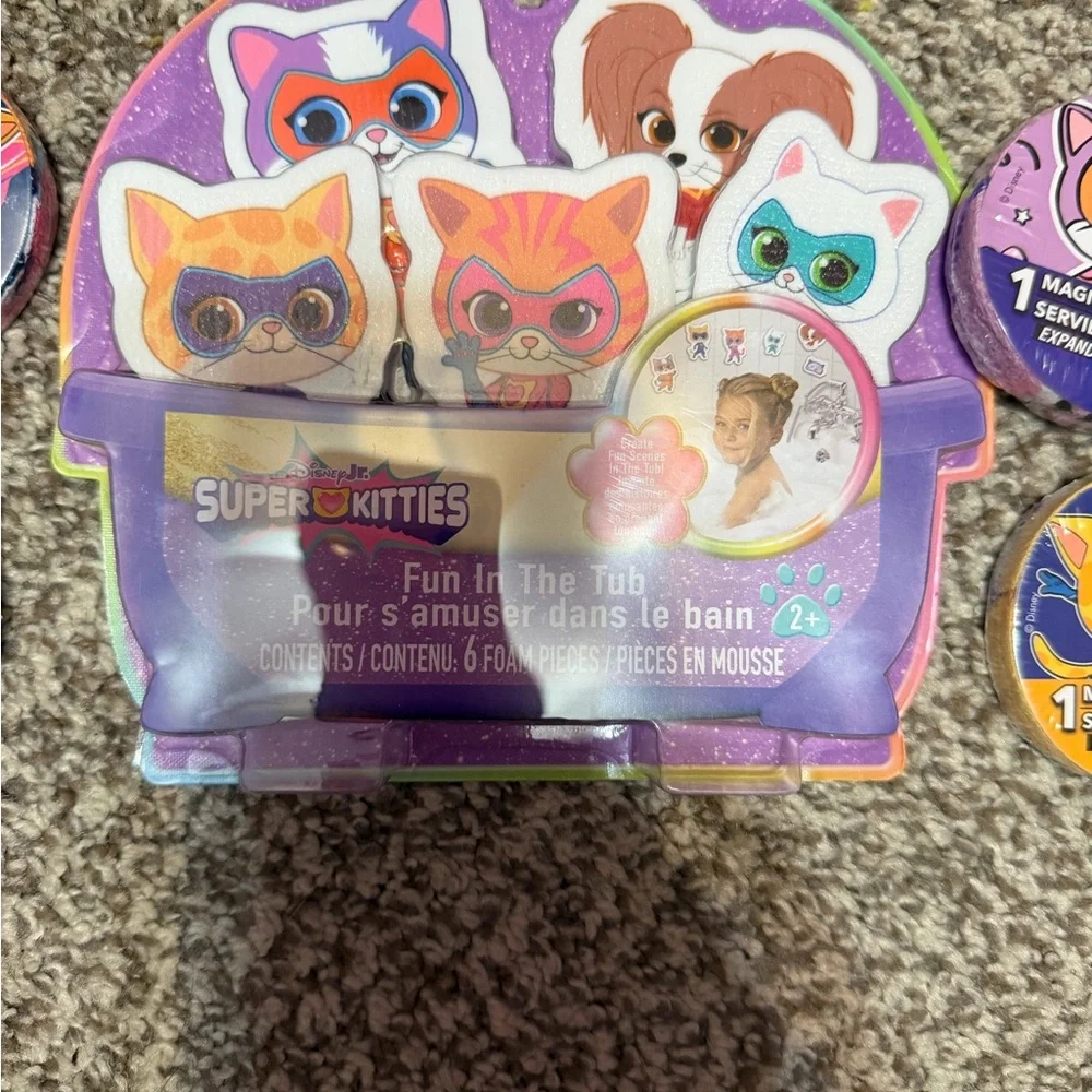 Super Kitties Fun in the tub Set - Purple and Orange *perfect for stockings*